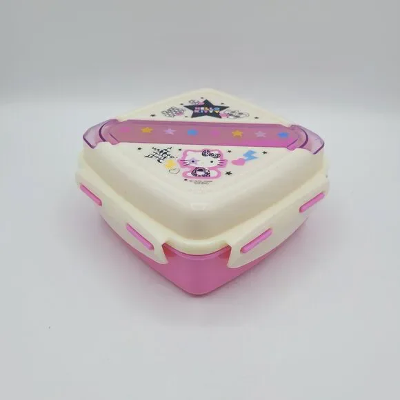 Sanrio Hello Kitty Lunch Box Container W/ Spoon Fork 2009 - Picture 3 of 8